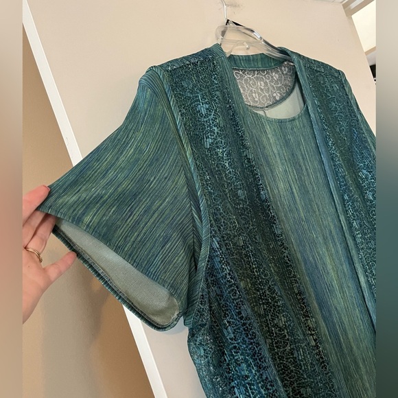 John Robert’s Woman Green Maxi Length Dress with Vest Overlay Size 24W - Picture 15 of 15